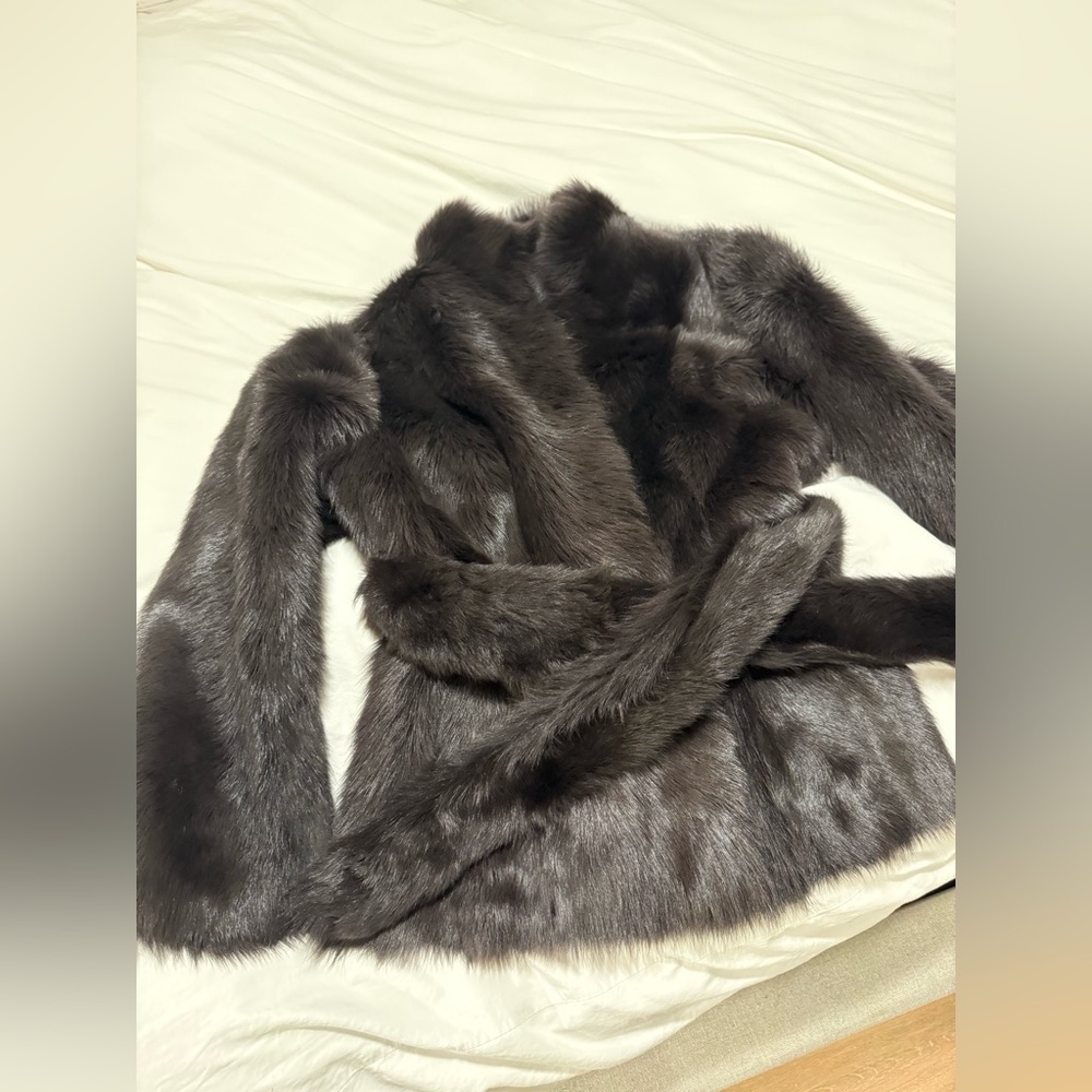 Nour Hammour Elsa Coat in Chocolate Fondant